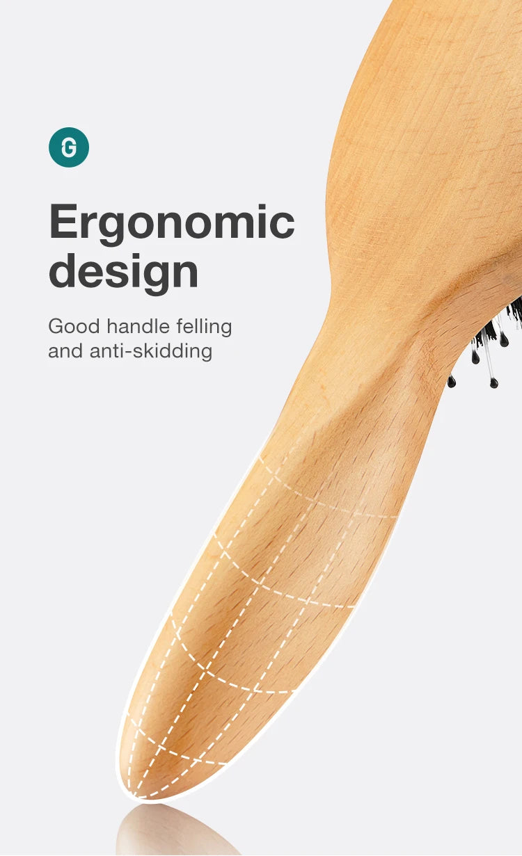 MR.GREEN Boar Bristle Hair Brush & Natural Beech Comb