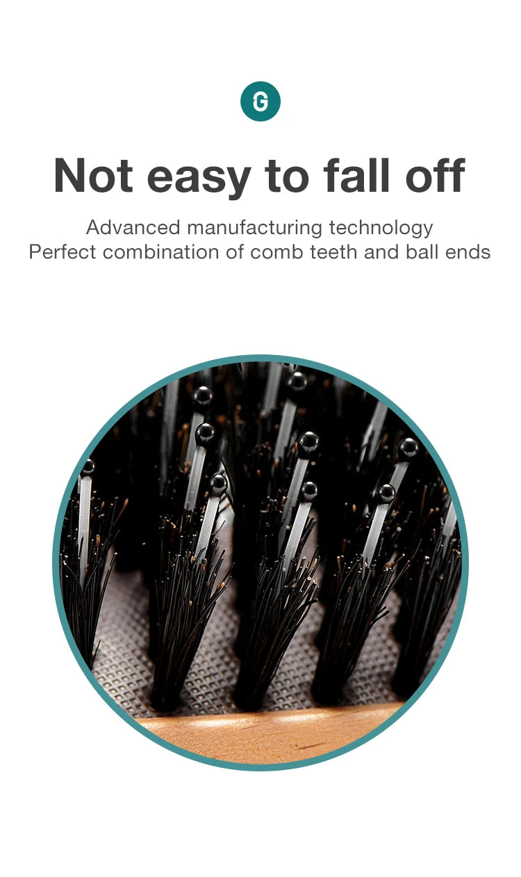 MR.GREEN Boar Bristle Hair Brush & Natural Beech Comb