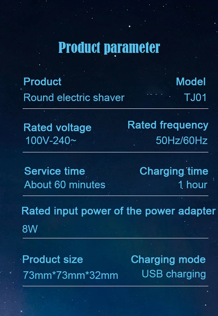 Men’s Mini Dual-Head Electric Shaver (Type-C Rechargeable)