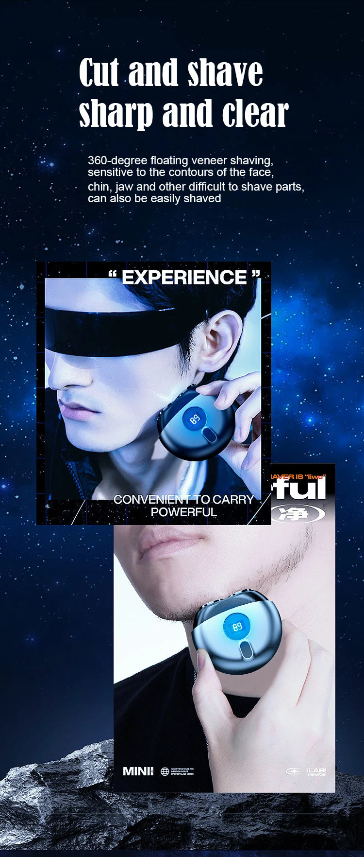 Men’s Mini Dual-Head Electric Shaver (Type-C Rechargeable)