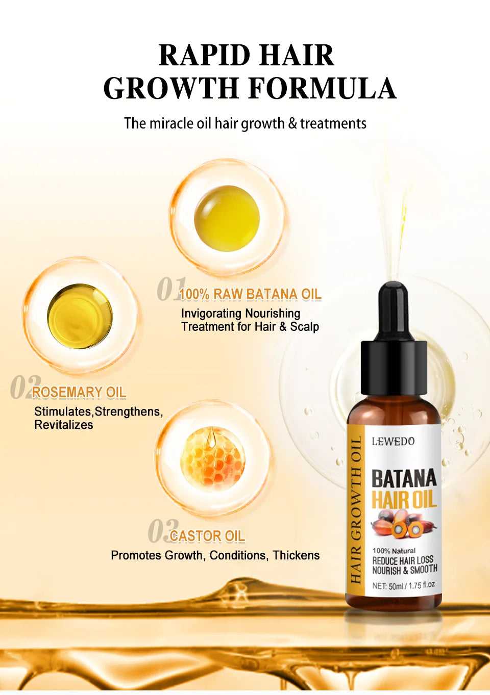 Lewedo Naturals Batana Oil – Fast Hair Growth & Nourishment