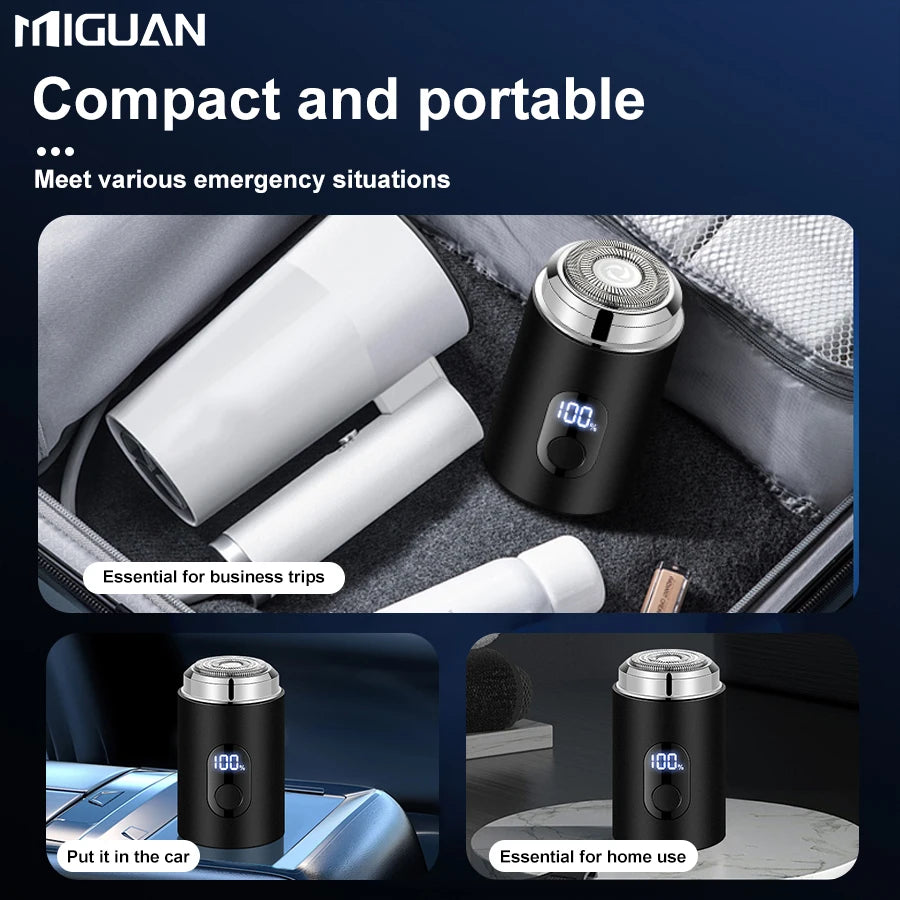 Compact Electric Shaver for Men with Digital Display