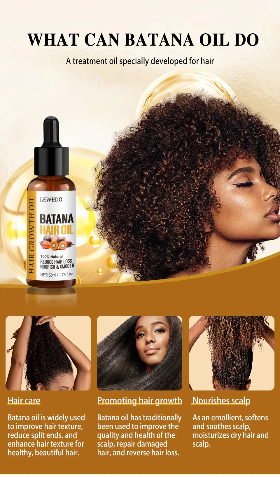 Lewedo Naturals Batana Oil – Fast Hair Growth & Nourishment