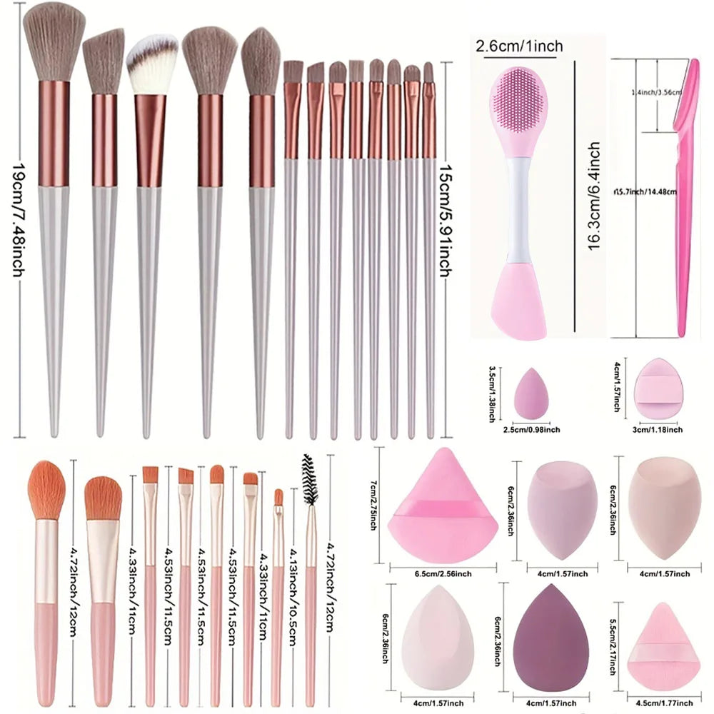 Professional Makeup Brush Set (8–29 Pcs)