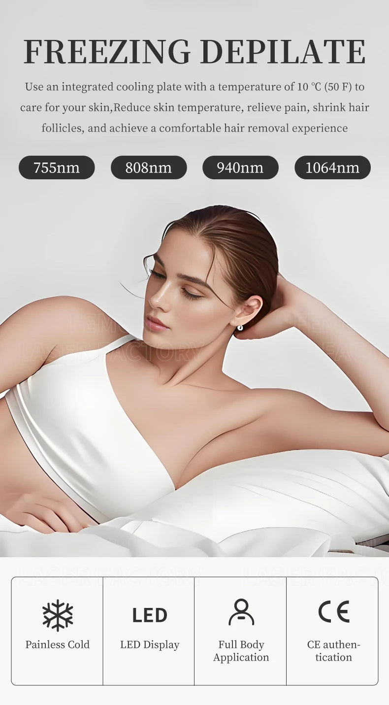 2025 Portable 808 4-Wave Diode Laser Hair Removal Device