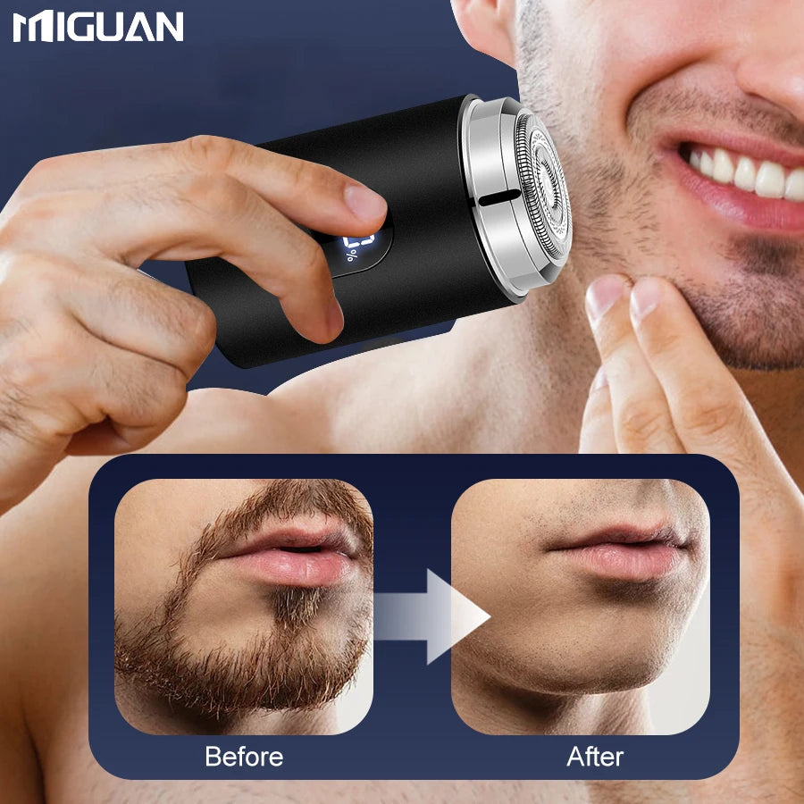 Compact Electric Shaver for Men with Digital Display