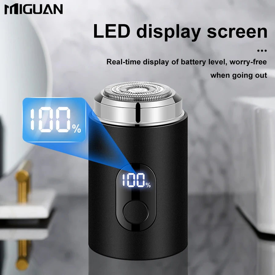 Compact Electric Shaver for Men with Digital Display
